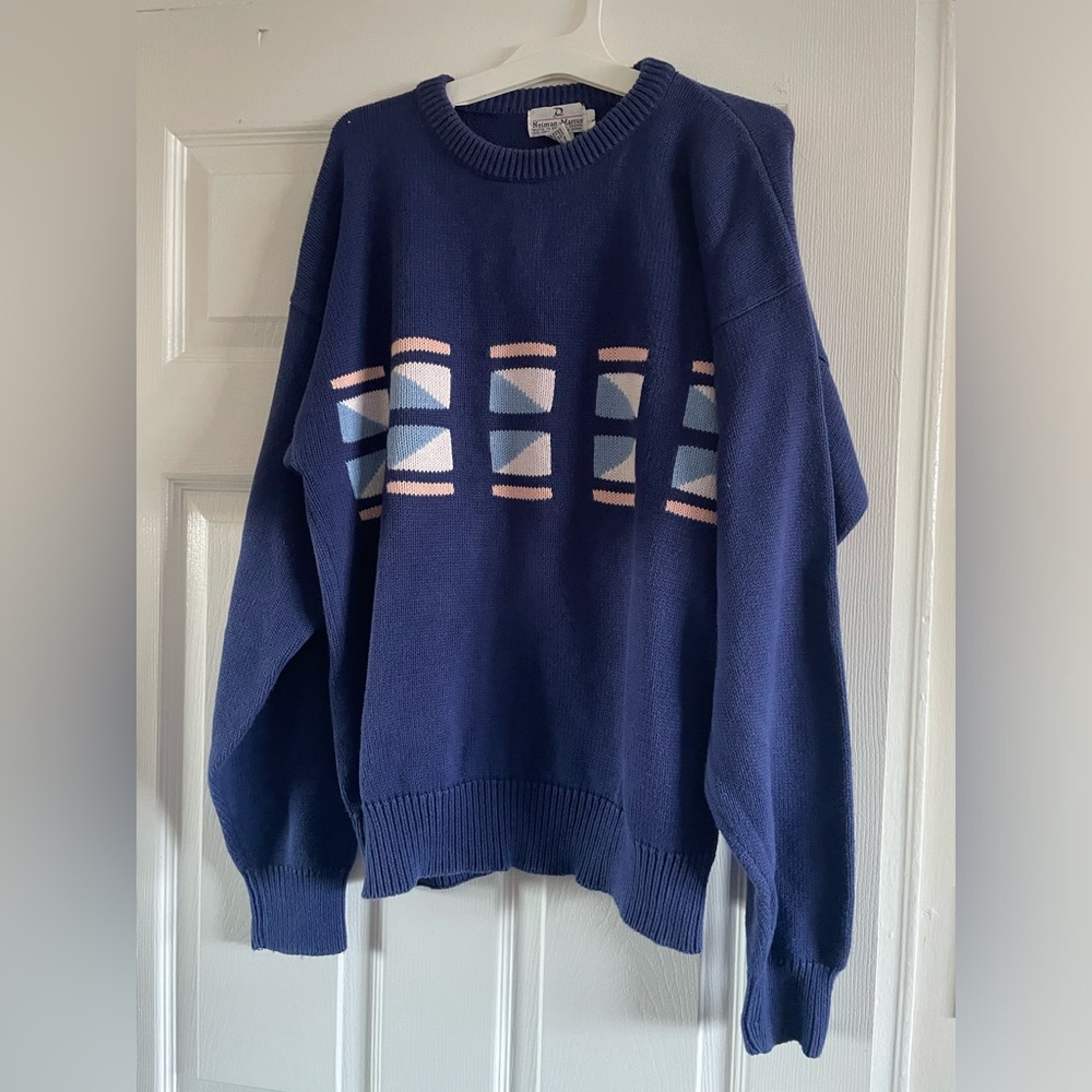 🧿NEIMAN MARCIS- Vintage Men’s Knit Sweater, Size L, Made in Hong Kong*